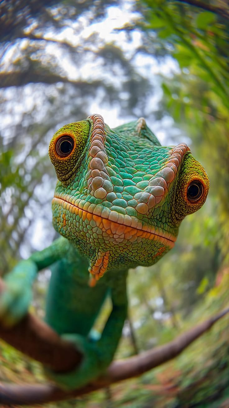 Camaleão em close-up